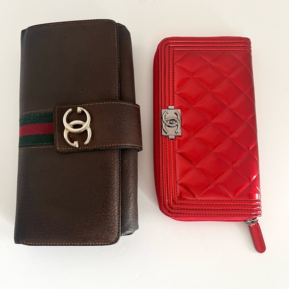 70s’ Vintage GUCCI GG Sylvie Web Sherry Line Brown Leather Clutch Bag - Picture 14 of 15